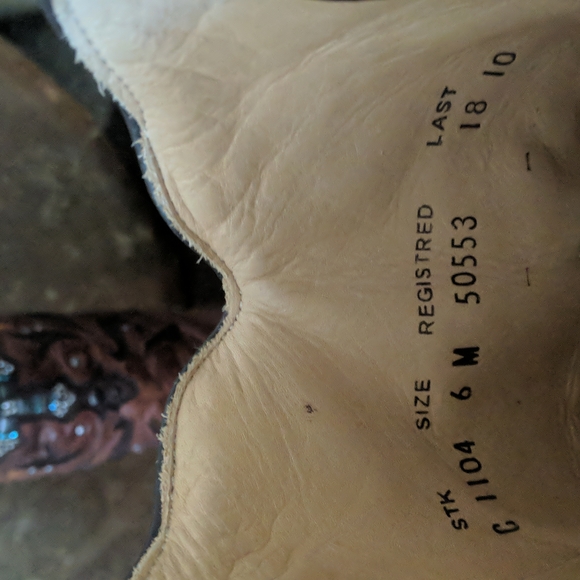 CORRAL C1104 Distressed brown/python cowgirl boots blingy cross snip toe sz6 NWT - Picture 14 of 15